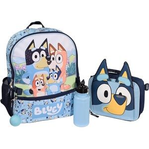 Bluey Backpack & Lunch Bag Set for Kids – 16” Preschool School Bag